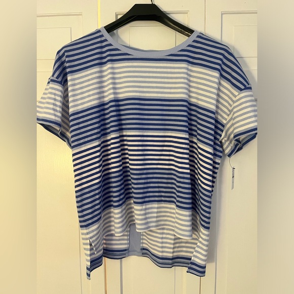 DROP SHOULDER BOXY TEE - MULTI STRIPE - Picture 1 of 4